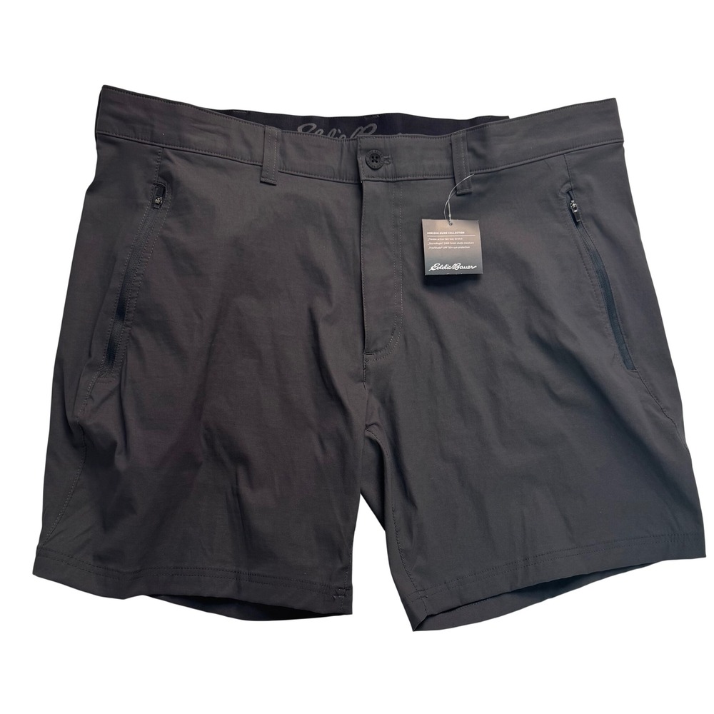 Eddie Bauer Horizon Guide Wander Shorts Mens 40 Carbon Gray Stretch Hiking NWT